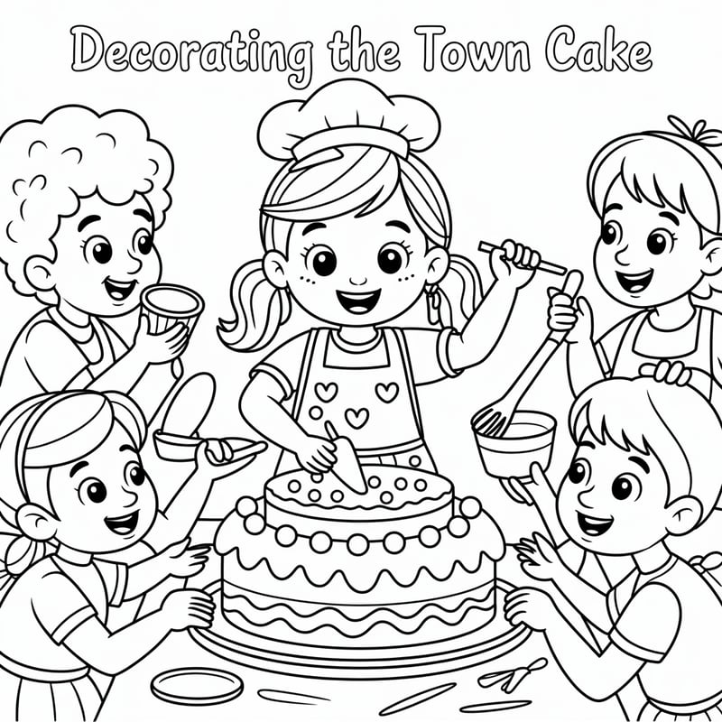 Bella Decorating a Town Cake