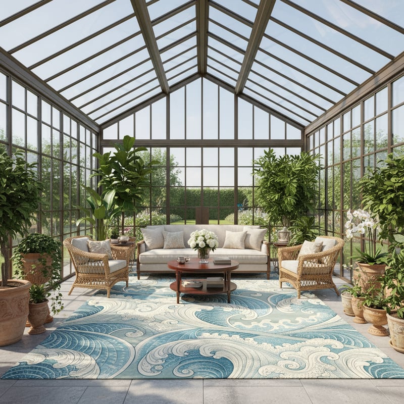 Luxury Conservatory Rug Mockup