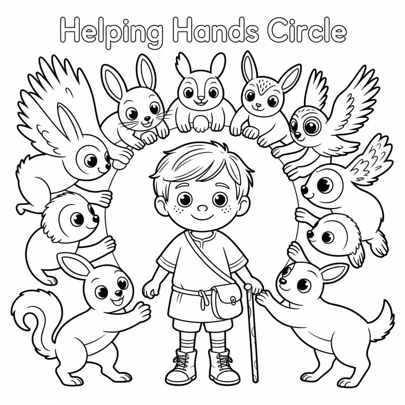 Whimsical Kids Coloring Page