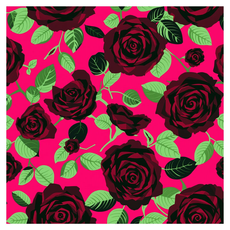 Burgundy Rose Floral Pattern