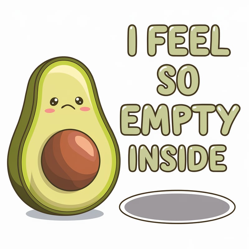 Quirky Cartoon Avocado Illustration