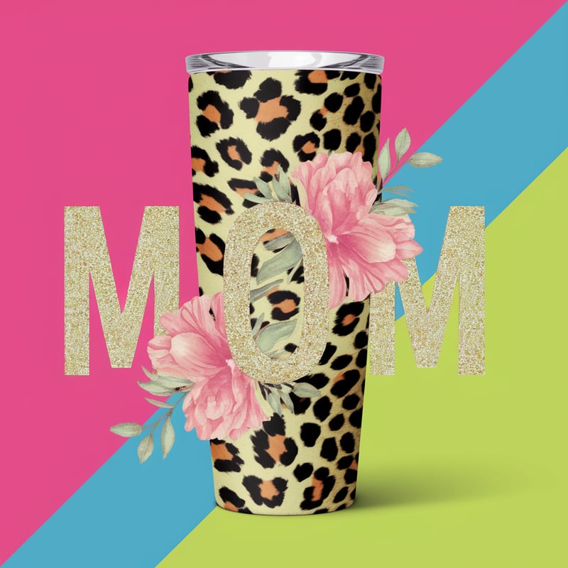 Neon Cheetah Print Tumbler Wrap