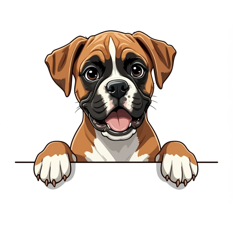 Playful Boxer Dog Illustration