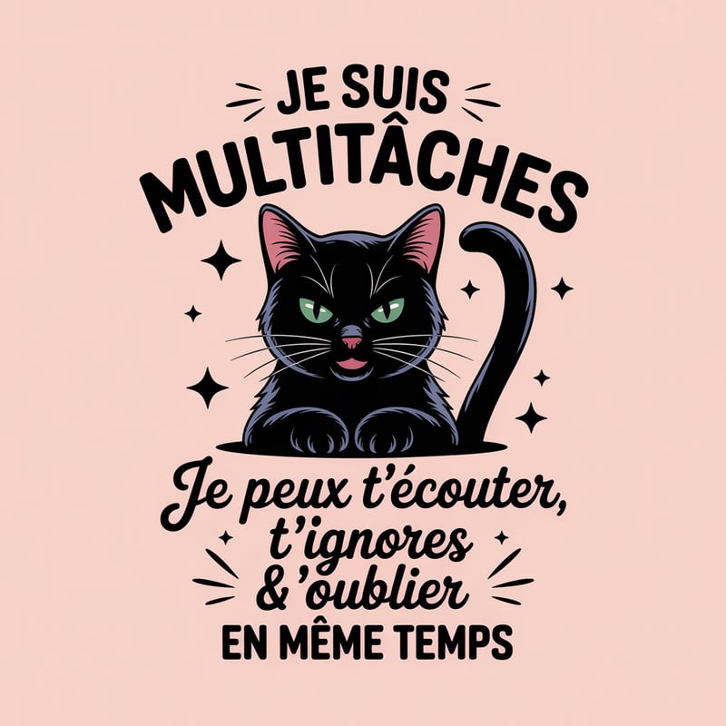 Black Cat with Bold Typography