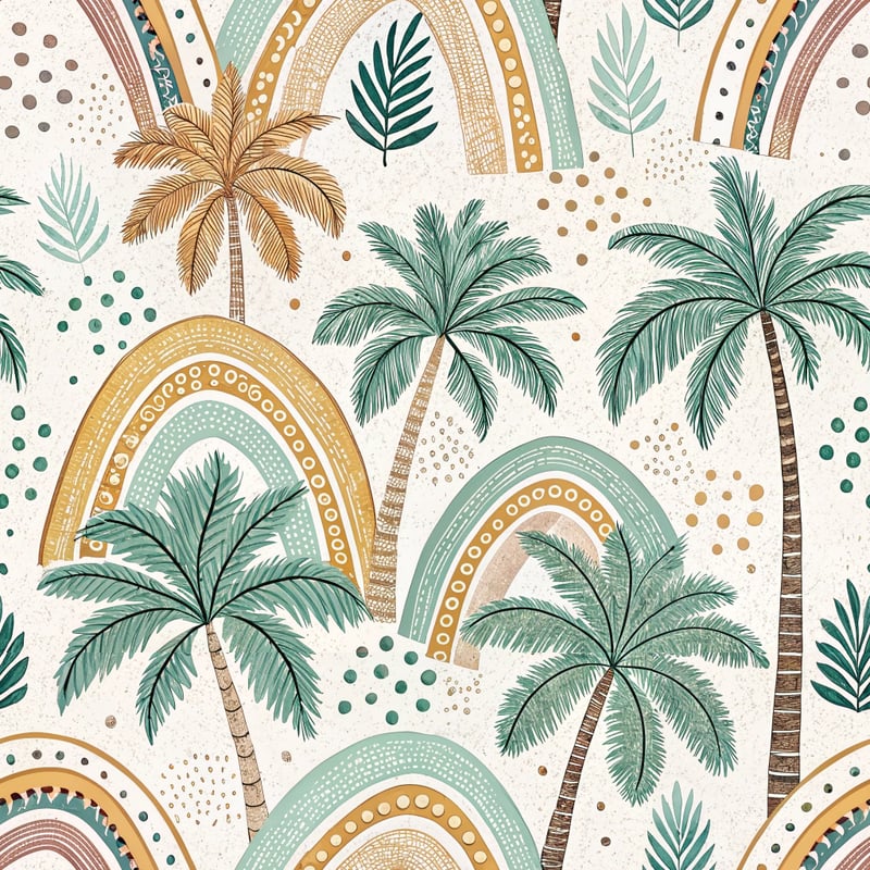 Playful Tropical Palm Pattern