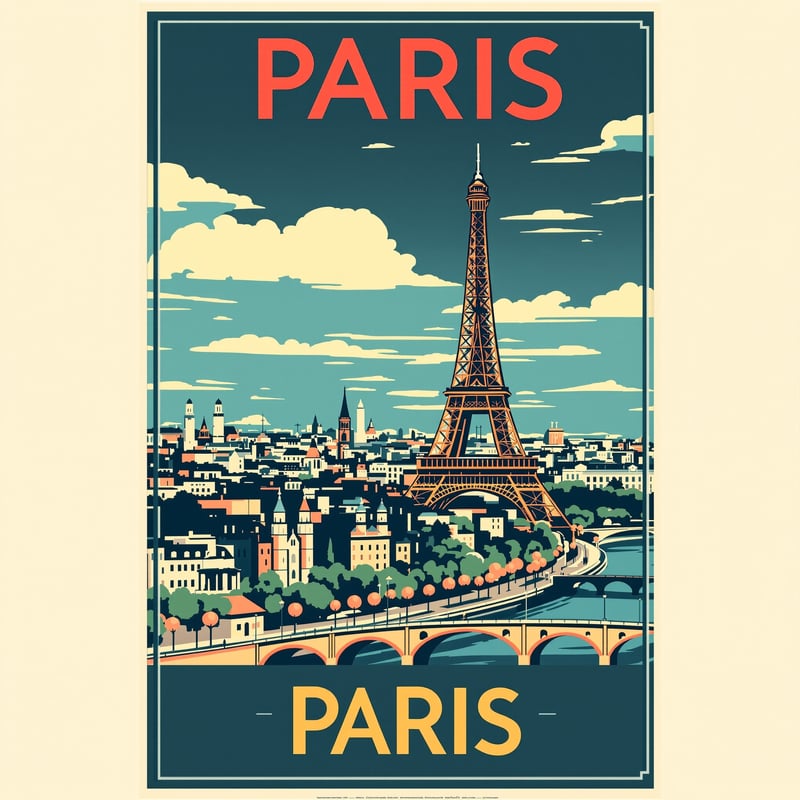 Vintage Paris Travel Poster