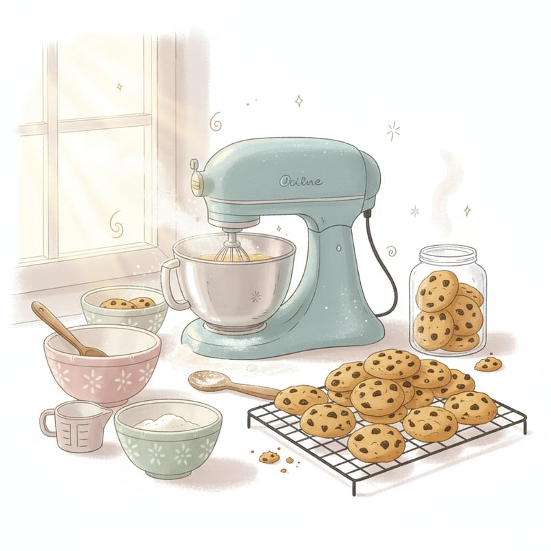 Vintage Kitchen Baking Scene