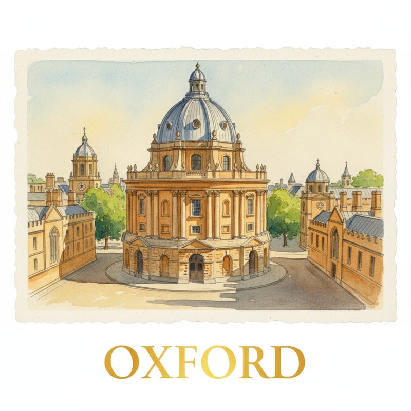 Watercolor Painting of Oxford's Radcliffe Camera