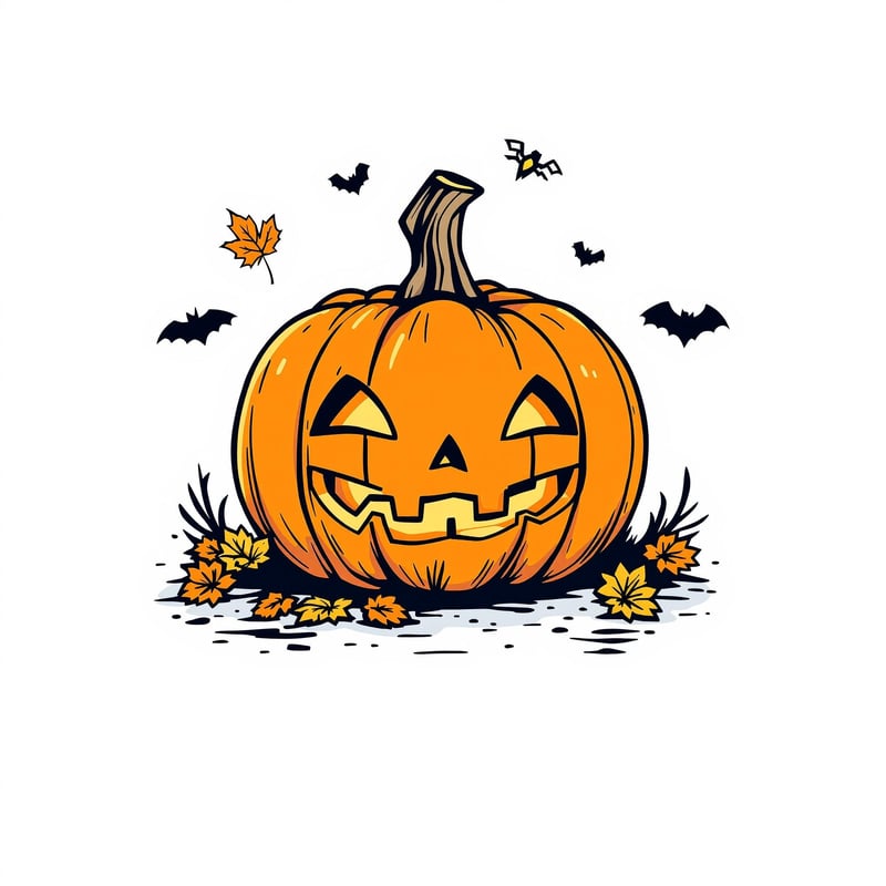Kawaii Pumpkin T-Shirt Design