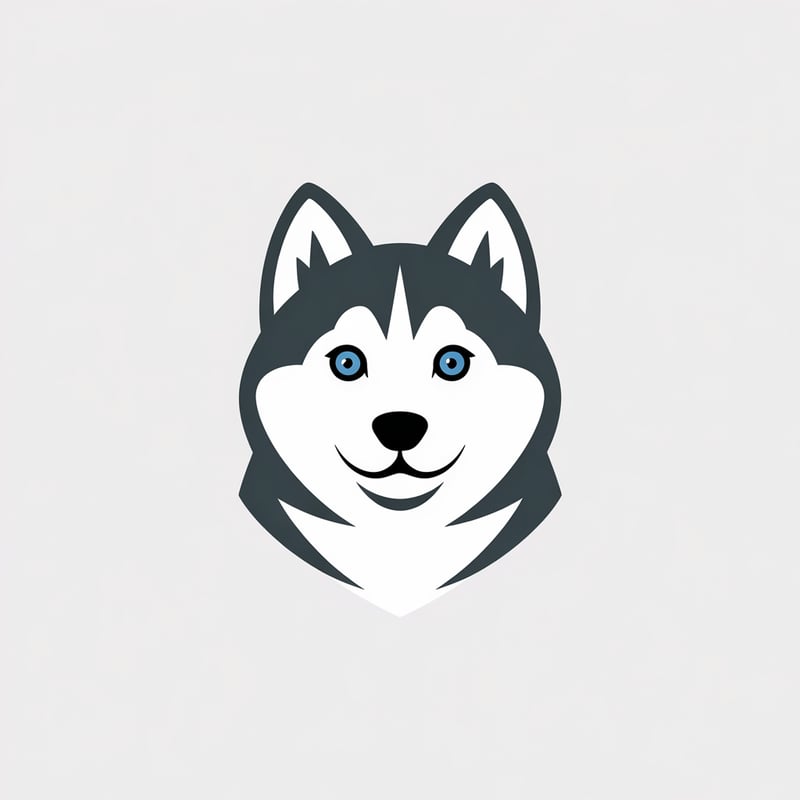 Minimalist Siberian Husky Illustration