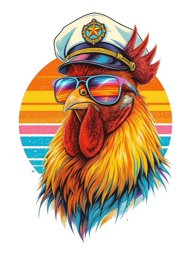 Rooster Captain with Key West Sunset