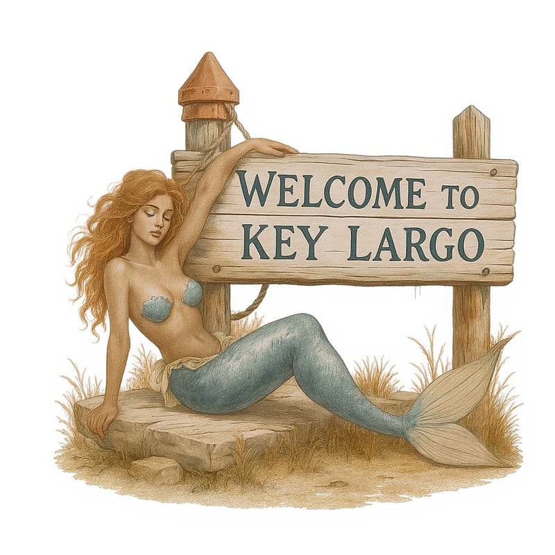 Old Florida Mermaid Key Largo Art