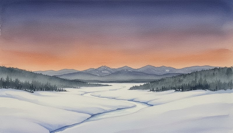 Late Dusk Snow Valley View