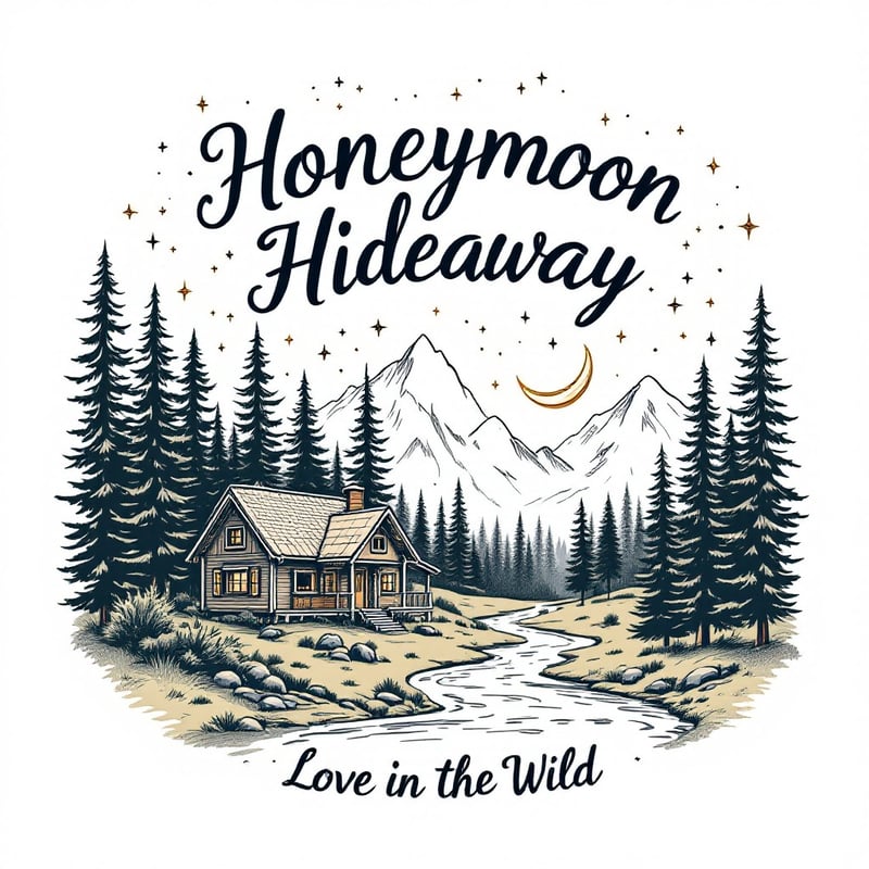 Honeymoon Hideaway Vector Illustration