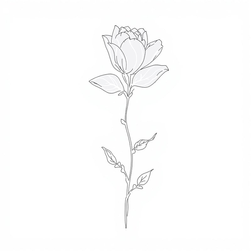 Minimalist Blooming Flower Illustration