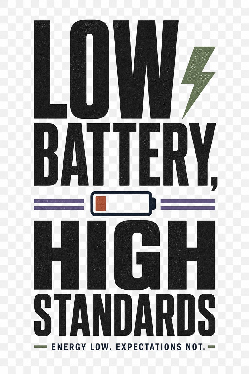 Light-Shirt Design: Low Battery Quote