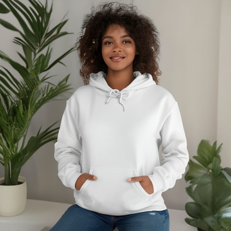 White Gildan Hoodie Mockup