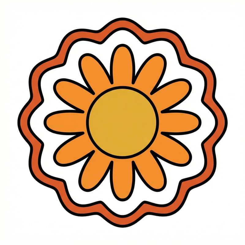 Groovy Sun Icon Vector