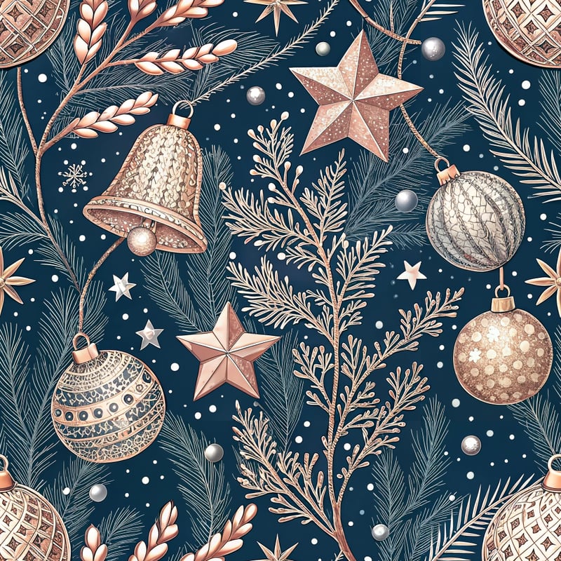 Rose Gold & Silver Star Pattern