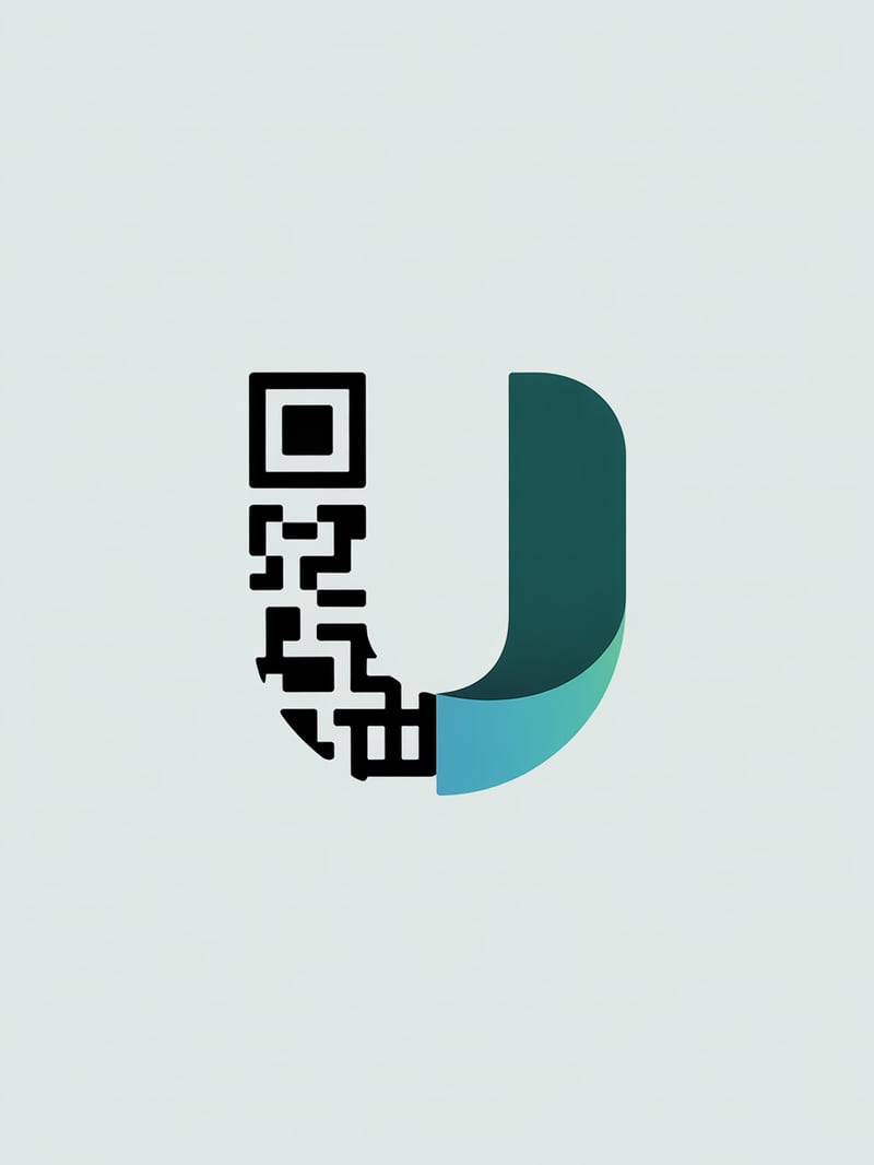 Stylized U with QR Code Design