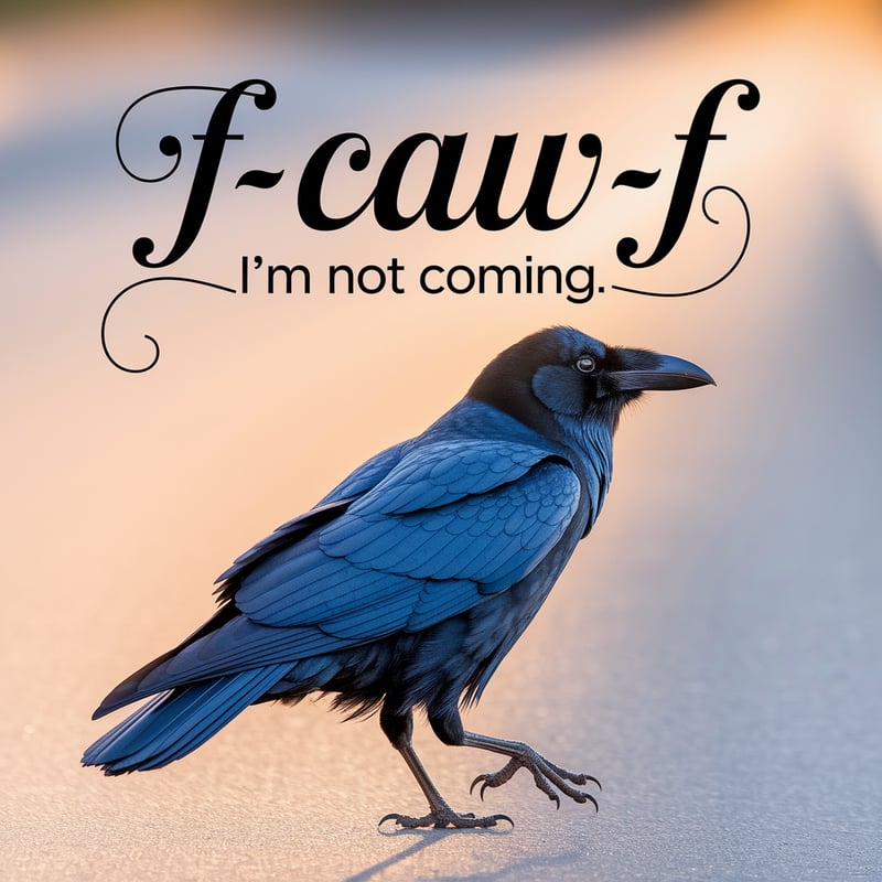 Sassy Raven Walking Away