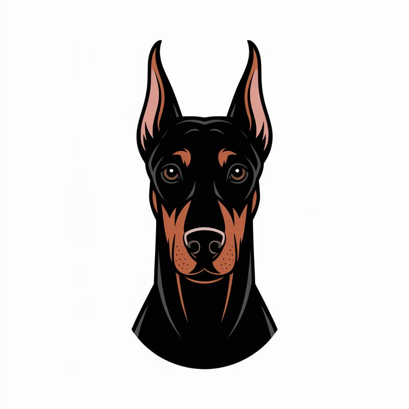 Minimalist Doberman Pinscher Illustration