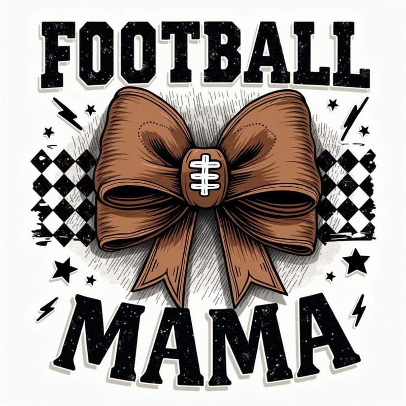 Vintage Football Bow Illustration