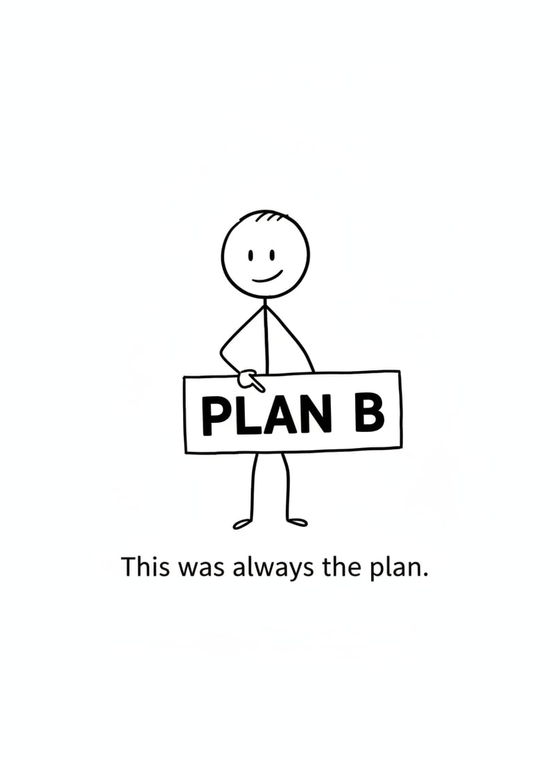 Stick Figure with Plan B Sign