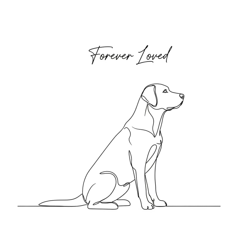 Minimal Labrador Retriever Line Drawing