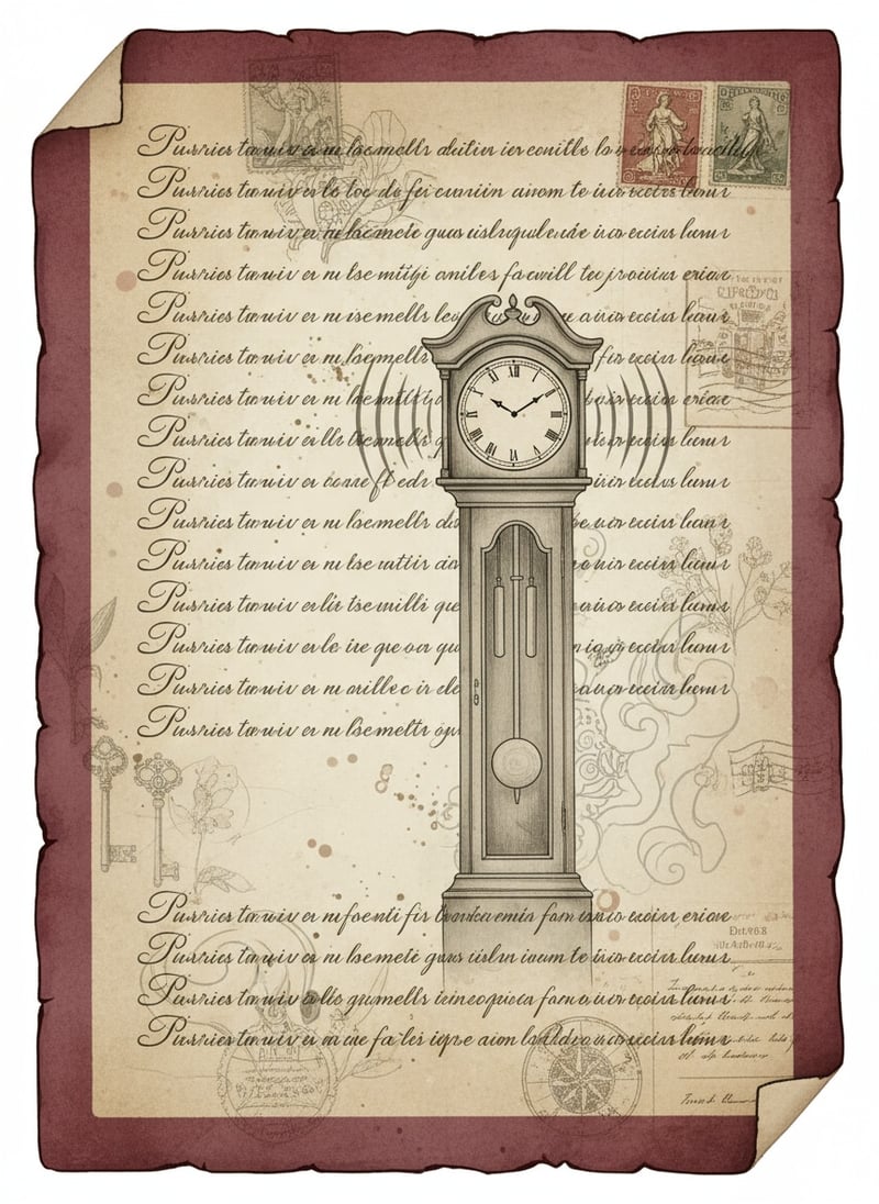 Vintage Grandfather Clock Collage