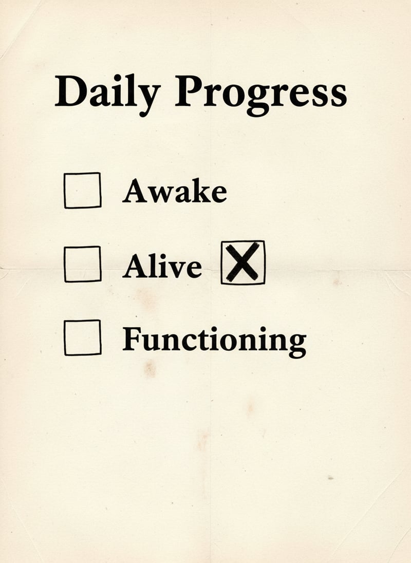 Ink Drawing of Daily Progress List
