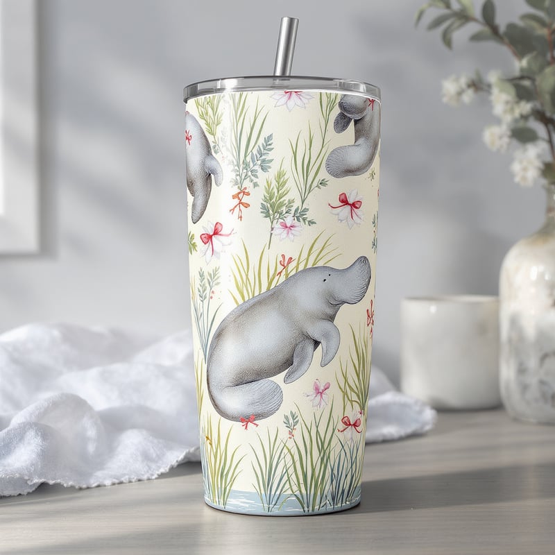 Manatee Seamless Tumbler Wrap