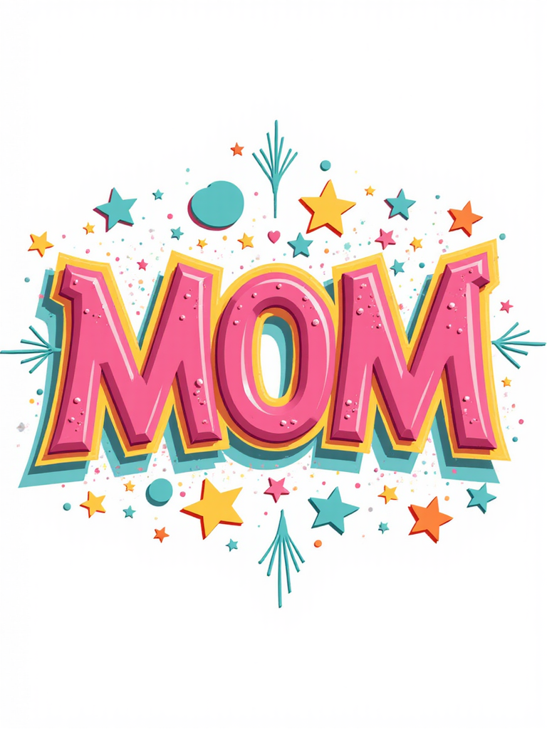 Vibrant MOM T-Shirt Design