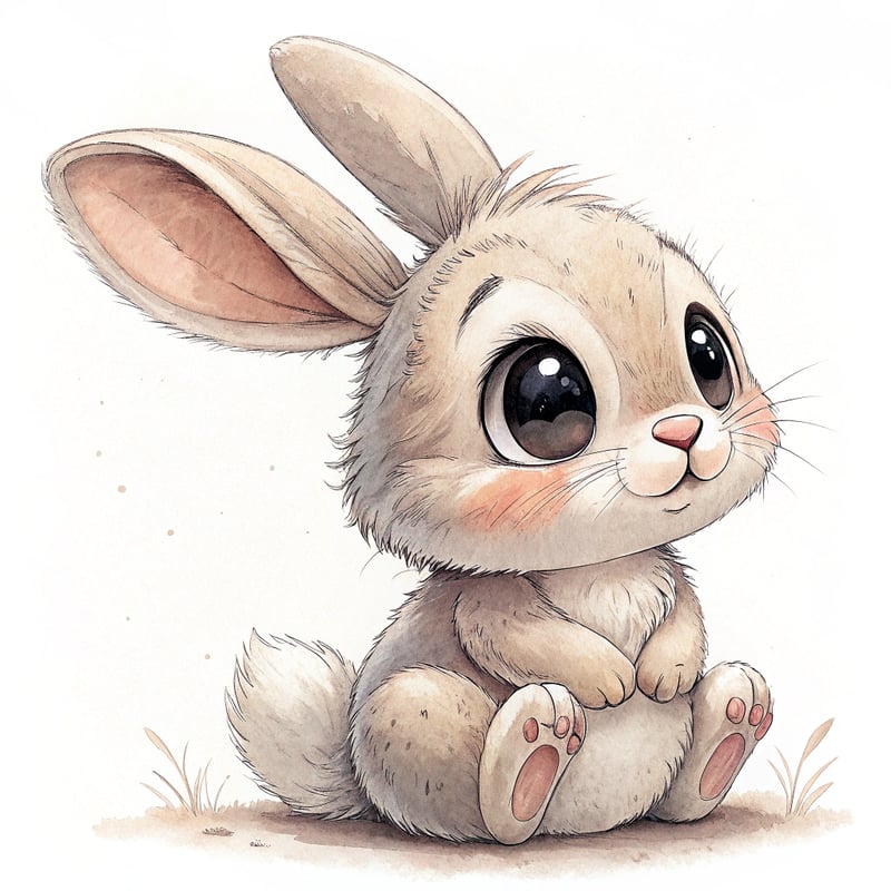 Cute Animated Baby Bunny Art