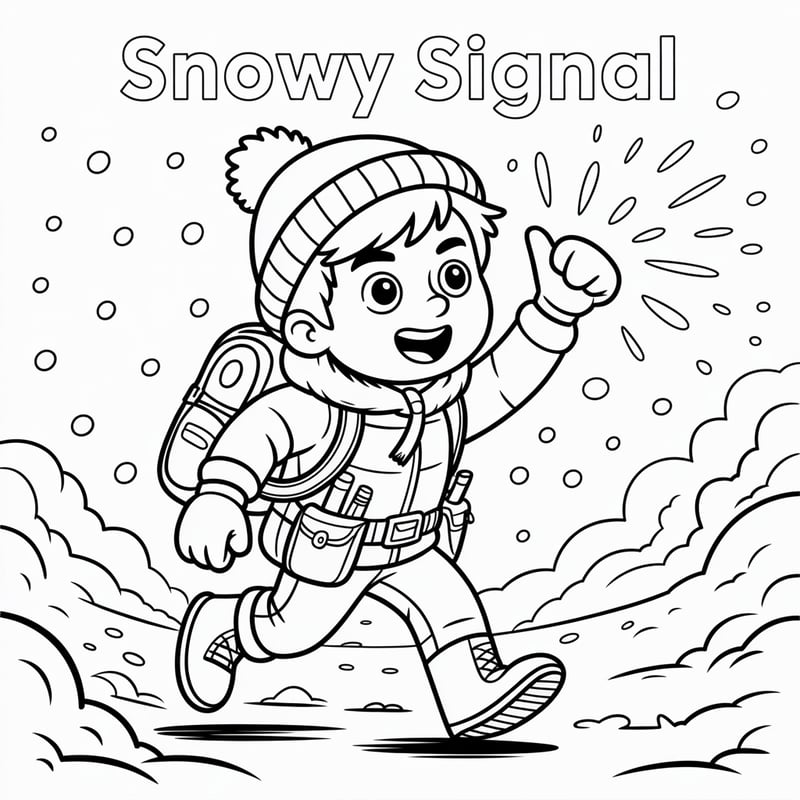 Snowy Signal Coloring Page