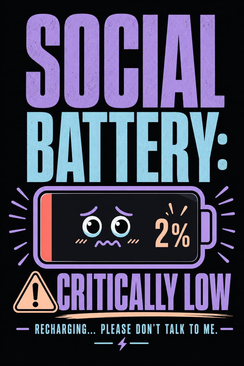 Social Battery T-Shirt Design