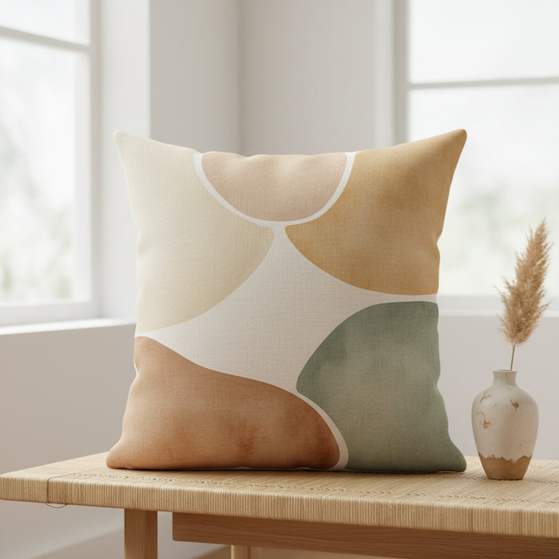 Minimal Japandi Abstract Pillow Design