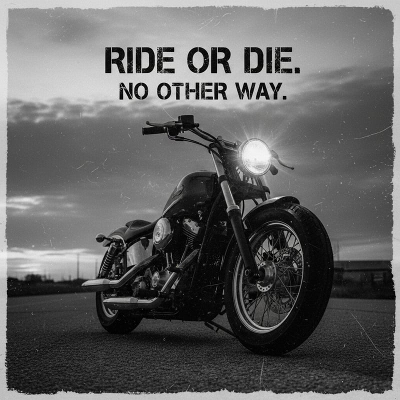 Edgy Biker Quotes with Cruiser Images