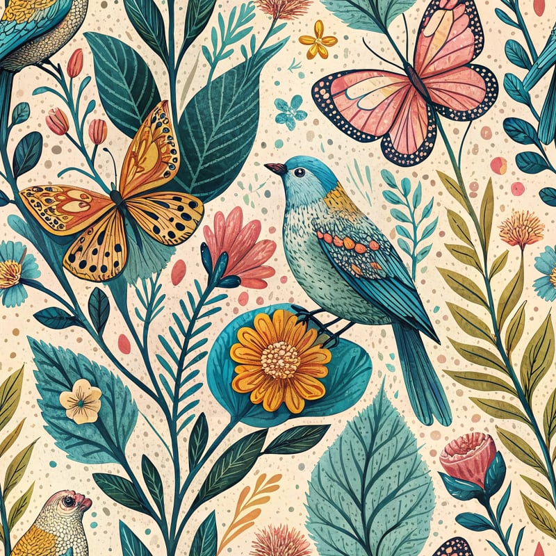 Folk-Inspired Maximalist Motif Art