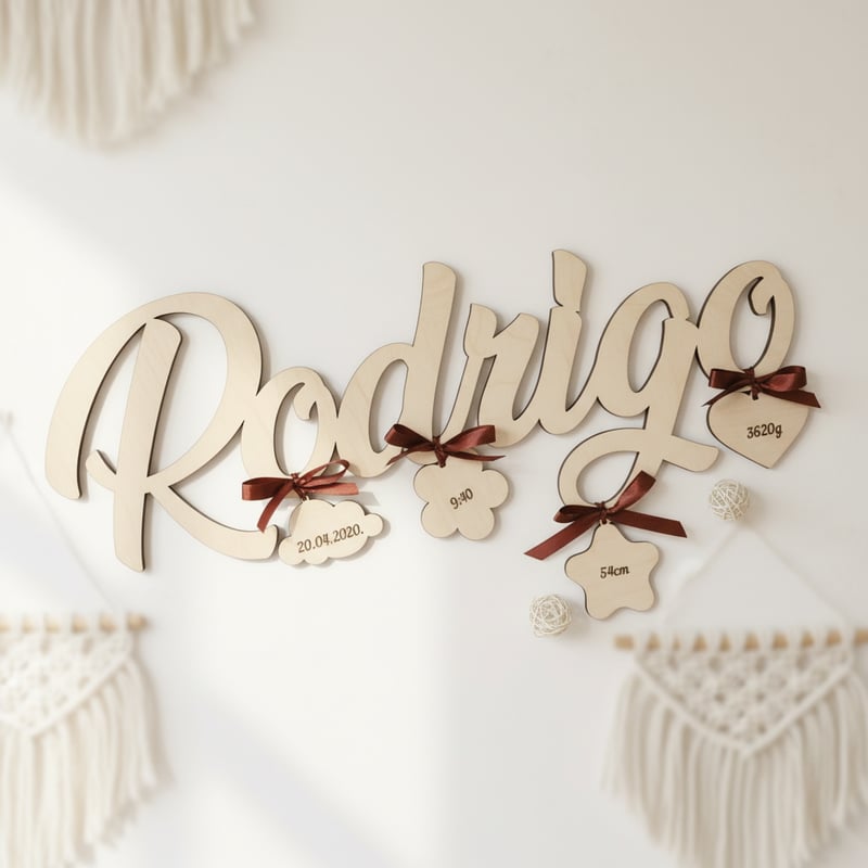 Boho Style Kids Room Wooden Sign