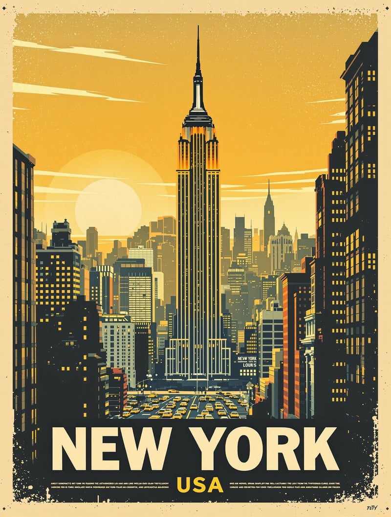 Retro New York City Travel Poster