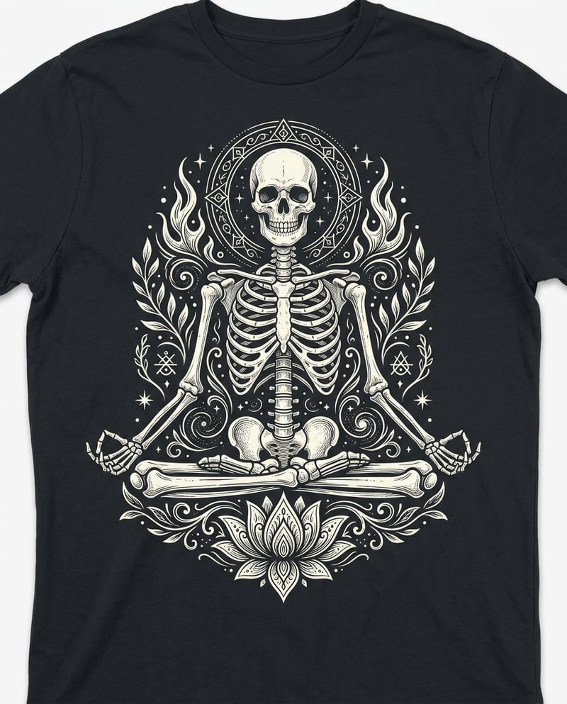 Skeleton Meditation T-Shirt Design