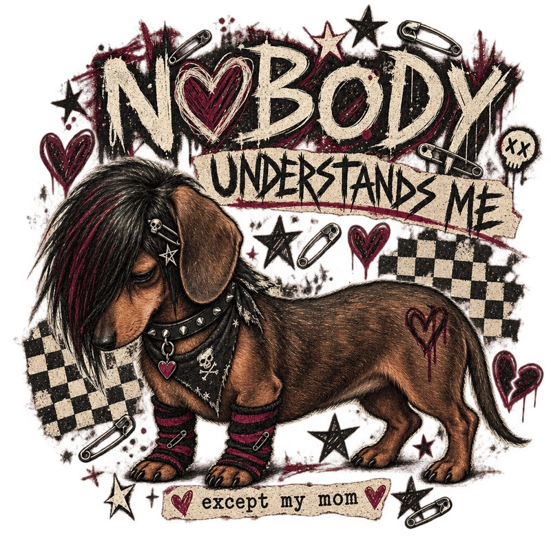 Y2K Emo Dachshund Vintage Graphic