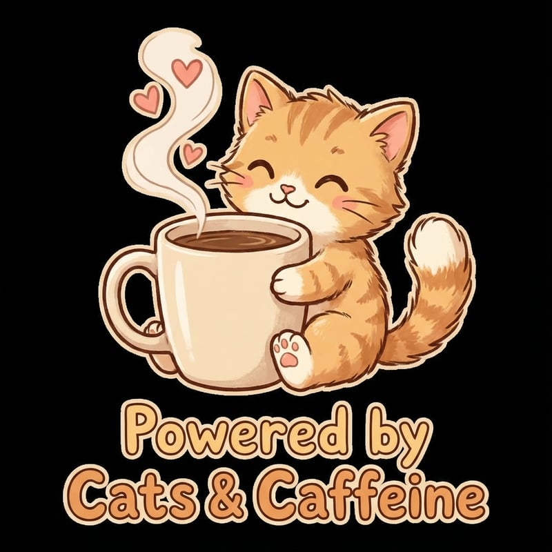 Cute Kitten with Coffee Mug Cartoon
