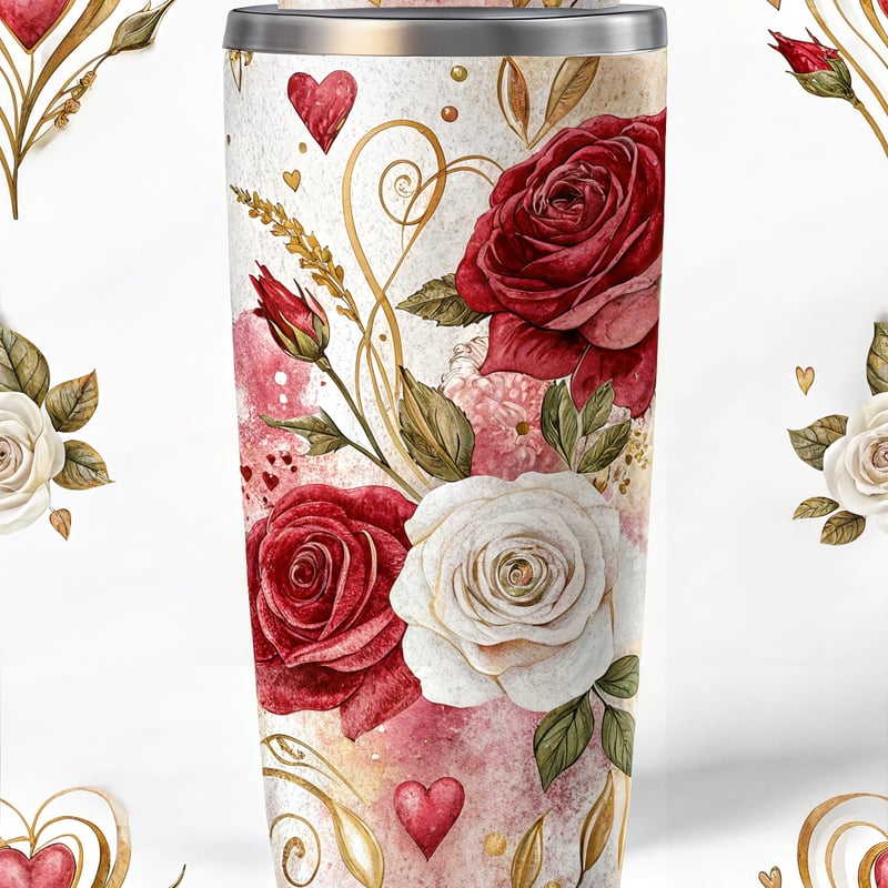 Impasto Roses Tumbler Wrap Design