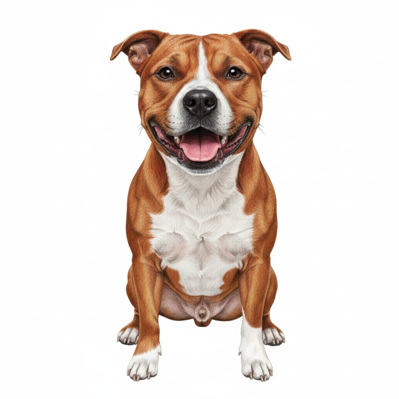 Realistic Staffordshire Bull Terrier Drawing