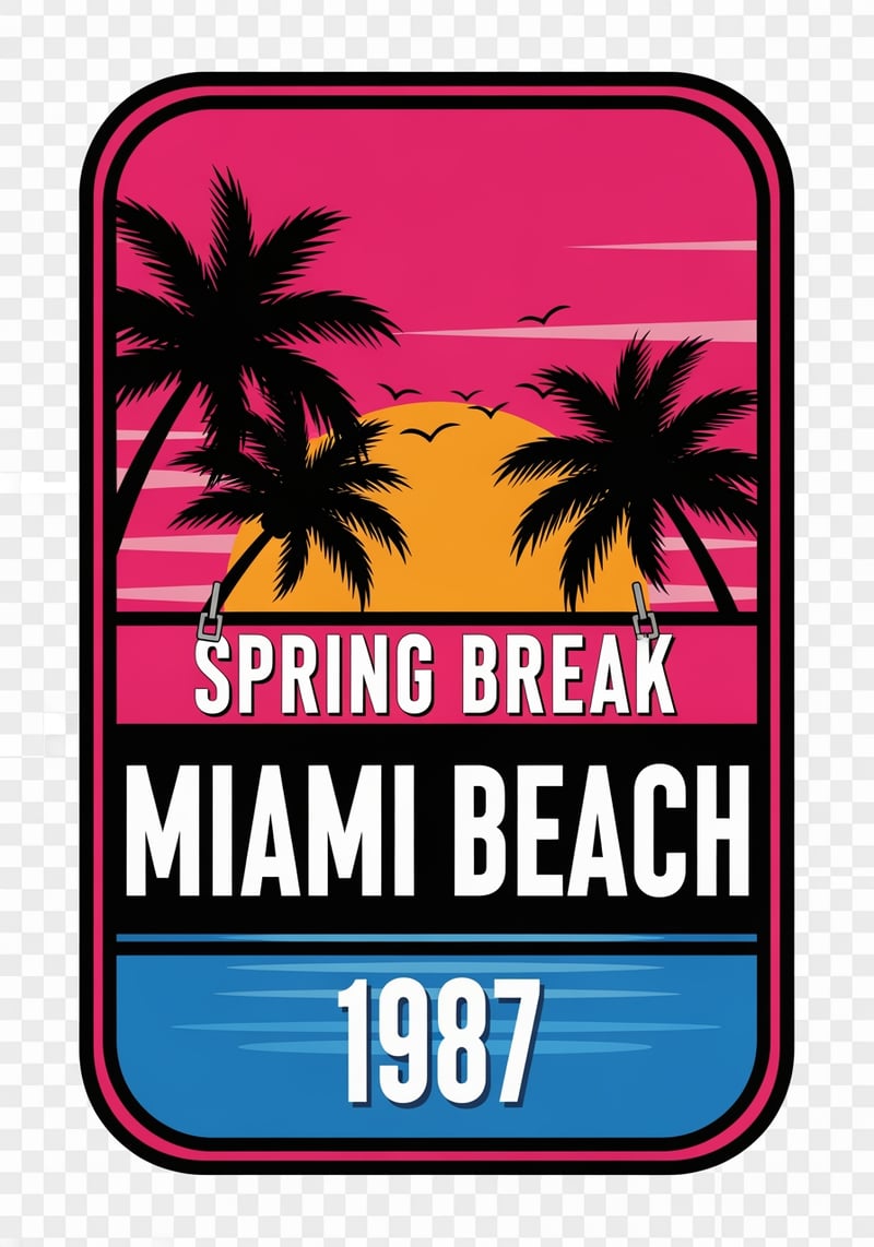1980s Spring Break Miami Beach Badge