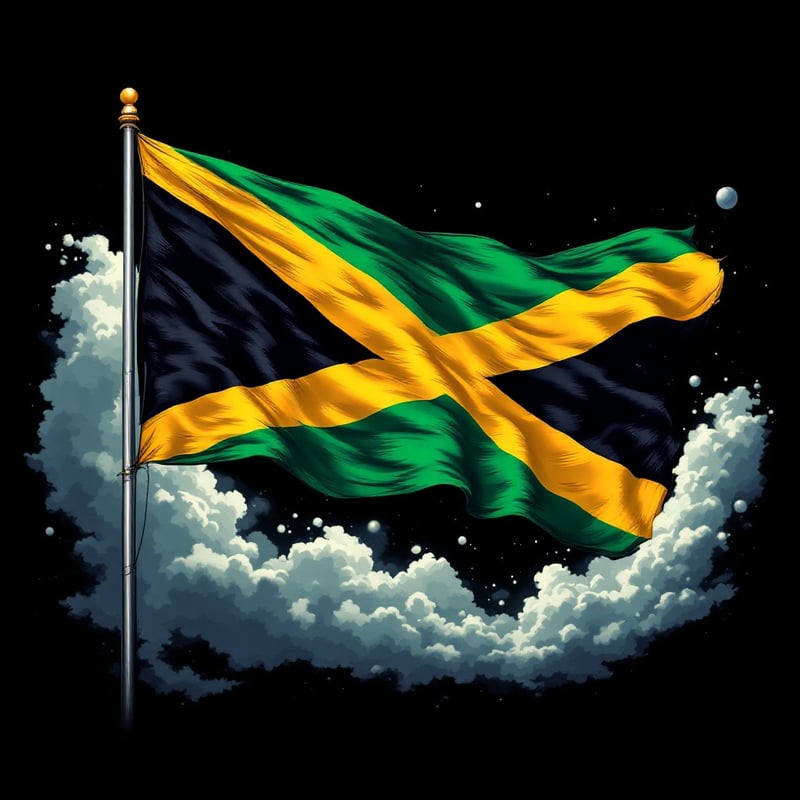 Jamaican Flag T-Shirt Vector Graphic