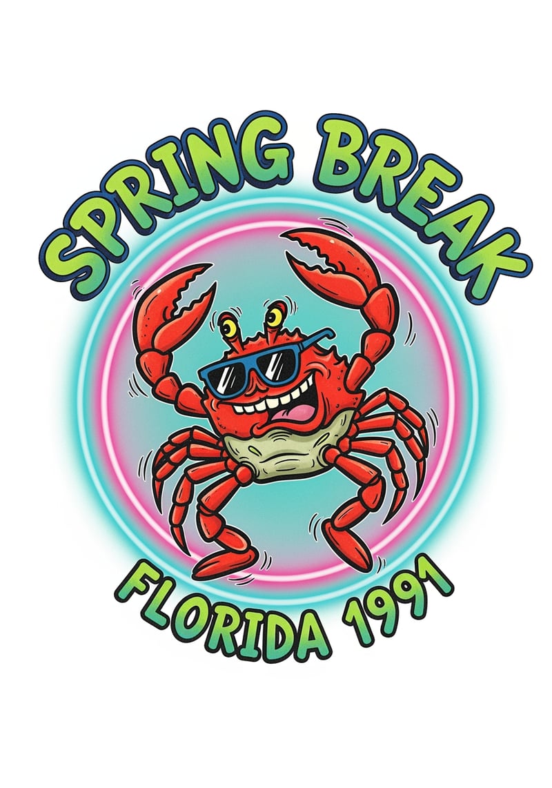Early-90s Spring Break Cartoon Crab