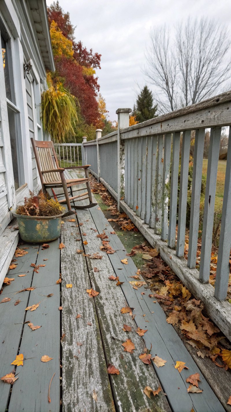 Weathered Deck on Colonial Home